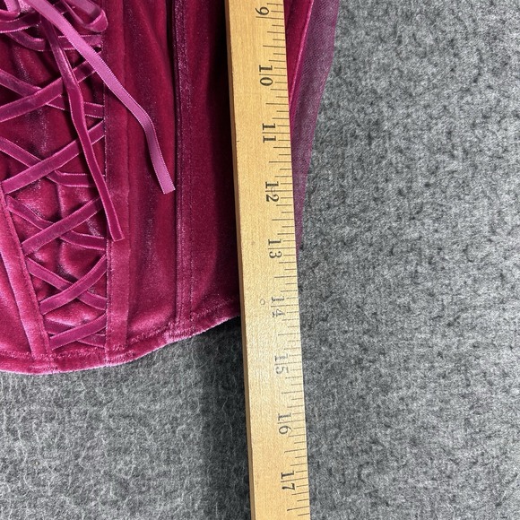 Y2K Victoria Secret Dream Angels Mulberry Velvet Corset Sz XS Velvet Coquette - Picture 4 of 6